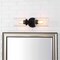 Jonathan Y Jules Edison 16.5" Cylinder 2-Light Iron/Seeded Glass Farmhouse Contemporary LED Wall Sconce, Black JYL7577A - alternate 4