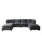Homeroots 66" Dark Gray Fabric Modular Sleeper Sofa With Ottoman 568275 - alternate 1