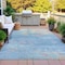 Homeroots 10' X 14' Aqua And Beige Abstract Washable Indoor Outdoor Area Rug 631448 - alternate 4