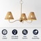 Jonathan Y Grady 27" 3-Light Coastal Farmhouse Adjustable Swooping Arm Metal w/Hand-Woven Rattan Shades LED Cha JYL9559B - alternate 3