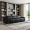 Homeroots 107" Black Italian Leather Reclining Metal USB Sofa 720277 - alternate 4