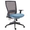 We'Re It Mia Series Square Mesh Back Adjustable Task Chair with Lumbar, Ocean Blue Seat and Black Frame EM5600-OCEAN - alternate 1
