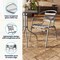 Flash Furniture Lila 23.75in Round Glass Top Metal Table with 2 Silver Aluminum Slat Stack Chairs TLH-071RD-017CSV2-GG - alternate 4