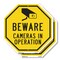 Signmission Beware Cameras in Operation, 10 inch X 10 inch, Aluminum Metal Signs, 2PK OC-A-2PACK-10-23 - alternate 1