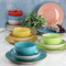Elama Sebastian 18 Piece Double Bowl Stoneware Dinnerware Set in Assorted Colors ELM-SEBASTIAN18 - alternate 2