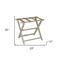 Homeroots Earth Friendly Taupe Folding Luggage Rack With Dark Tan Straps 383087 - alternate 4