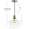 Jonathan Y Wyatt 9.5" Adjustable Drop Pharmacy Metal/Glass LED Pendant, Brass Gold JYL3515A - alternate 5
