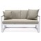 Leisuremod Chelsea White Sectional With Adjustable Headrest & Coffee Table With Beige Cushions CSLW-80BG - alternate 2