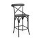 Homeroots 26" Black Solid Wood and Iron Counter Height Bar Chair 605919 - alternate 2