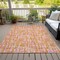 Homeroots 8' X 10' Orange Pink And Beige Abstract Washable Indoor Outdoor Area Rug 602584 - alternate 3