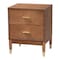 Baxton Studio Mandolin Mid-Century Ash Walnut Wood 2-Drawer Nightstand 258-14051-ZORO - alternate 1