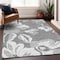 Homeroots 5' X 8' Gray And Silver Floral Washable Indoor Outdoor Area Rug 589537 - alternate 1
