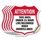 Signmission 24 Hour Surveillance Shield Sign Attenti, 4 inch X 4 inch, Vinyl Decal, 5PK SHI-D-5PACK-4-352 - alternate 1