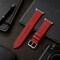Elegani Leather Band Compatible with Apple Watch 40mm, Red, Silver, Black, Yellow Gold, Rose Gold Buckle SVLTQR-RED-40 - alternate 2