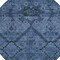 Homeroots 8' Navy Blue And Denim Blue Round Floral Washable Indoor Outdoor Area Rug 588896 - alternate 3