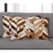 Homeroots Set of Two 12" X 20" Brown and Natural Chevron Cowhide Lumbar Throw Pillows, 2PK 544582 - alternate 1