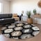 Homeroots 8' Black Ivory And Taupe Round Southwestern Washable Indoor Outdoor Area Rug 615118 - alternate 3