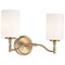 Nuvo Liam, 2 Light Vanity, Burnished Brass, White Opal Glass 60/8202 - alternate 3