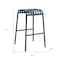 Homeroots Set of Two 30" Dark Blue Steel Backless Bar Height Bar Chairs, 2PK 654243 - alternate 4