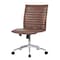 Boss Office Products Task Chair, Armless in Brown Vinyl, Chrome Base B9534C-BN - alternate 2
