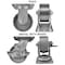Hyw Products Heavy Duty Caster Set 4in Steel Wheels, 2 Rigid & 2 Swivel with Brake, 4PK 40-40R-A1-SS-2,40-40S-A1-SS-TB-2 - alternate 2