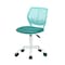 Homeroots Turquoise and White Adjustable Height Swivel Rolling Office Chair 568072 - alternate 4