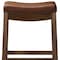 Homeroots 26" Brown Faux Leather and Solid Wood Backless Counter Height Bar Chair 632496 - alternate 2