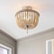 Jonathan Y Allie 14" 3-Light Bohemian Farmhouse Wood Bead/Iron LED Semi Flush Mount, Antique Silver/Light Taupe JYL9020B - alternate 3