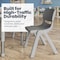 Flash Furniture 5 PC Plastic Activity Table and 4 Chairs Set, 10.5 in Seat Height-Soft Gray YU-YCX-0073-2-ROUND-TBL-SFTGY-E-GG - alternate 3