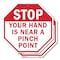 Signmission Stop Your Hand Is Near a Pinch Poin, 10 inch X 10 inch, Plastic Sign, 2PK OC-P-2PACK-10-126 - alternate 1