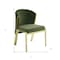Homeroots Set of Two Green and Gold Upholstered Velvet And Steel Wing Back Dining Side Chairs, 2PK 573340 - alternate 4