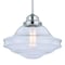 Vaxcel VAXCEL Huntley 1 Light Satin Nickel Farmhouse Schoolhouse Pendant Clear Glass P0268 - alternate 2