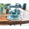 Homeroots Turquoise Sixteen Piece Round Trellis Ceramic Service For Four Dinnerware Set 534543 - alternate 4