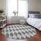 Homeroots 8' Gray And Ivory Round Geometric Washable Indoor Outdoor Area Rug 577045 - alternate 4