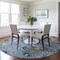 Homeroots 8' Denim Blue Ivory And Beige Round Oriental Washable Indoor Outdoor Area Rug 598036 - alternate 3