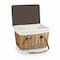 Picnic Time Family Of Brands Canasta Wicker Basket, Beige Canvas with Red & White Gingham Pattern Lid 118-00-300-000-0 - alternate 3