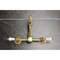 Kingston Brass Two-Handle Wall Mount Bridge Kitchen Faucet, Brushed Brass KS1267PL - alternate 2