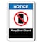 Signmission 10 in Height, Plastic, 10" x 7", ANSI-710NS Keep Door Closed ANSI-710NS Keep Door Closed - alternate 4