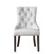 Homeroots Set of Two White And Espresso Tufted Faux Leather Dining Side Chairs 543524 - alternate 3