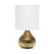 Homeroots 9" Gold Porcelain Round Table Lamp With White Drum Shade 643299 - alternate 2