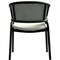 Leisuremod Ervilla Dining Chair in Black Steel Frame with Black Wicker Back and Grey Seat, 4PK ECBL-20BL-GR4 - alternate 3