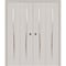 Sartodoors Sliding Closet Double Bi-fold Doors 96 x 96 inches, BASIC 3002 Ash Franko, Sturdy Tracks Moldings BASIC3002DBF-YAFR-96x96 (4* 24x96) - alternate 1