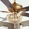 Jonathan Y Erin 52" 3-Light Rustic Farmhouse Iron/Wood Bead Mobile-App/Remote-Controlled LED Ceiling Fan, Antiqu JYL9618A - alternate 3