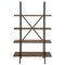 Homeroots 79" Black And Brown Metal and Solid Wood Four Tier Step Bookcase 475906 - alternate 1