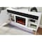 Homeroots 66" White Ribbed Wood Electric Storage Cabinet Fireplace With LED And Speaker 643643 - alternate 3