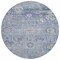 Homeroots 8' Sky Blue Purple And Gray Round Floral Washable Indoor Outdoor Area Rug 604098 - alternate 3