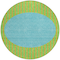 Homeroots 8' Lime Green And Blue Round Striped Washable Indoor Outdoor Area Rug 597177 - alternate 3