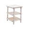 Homeroots 24" Antiqued White Solid Wood End Table With Two Shelves 632711 - alternate 3