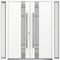 Vdomdoors Metal Double Doors Deux 1713 White Enamel Frosted Glass 2 Sidelights Entry Modern Painted 100x80 (W DEUX1713DEXD-BEM-W14+72+14xH80-LH-O - alternate 1
