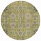 Homeroots 8' Olive Green Gray And Charcoal Round Oriental Washable Indoor Outdoor Area Rug 582106 - alternate 3